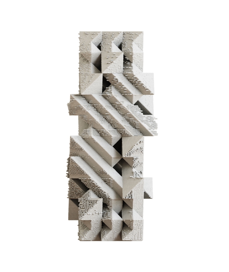 Elevation of model for polyhedral clay extrusion