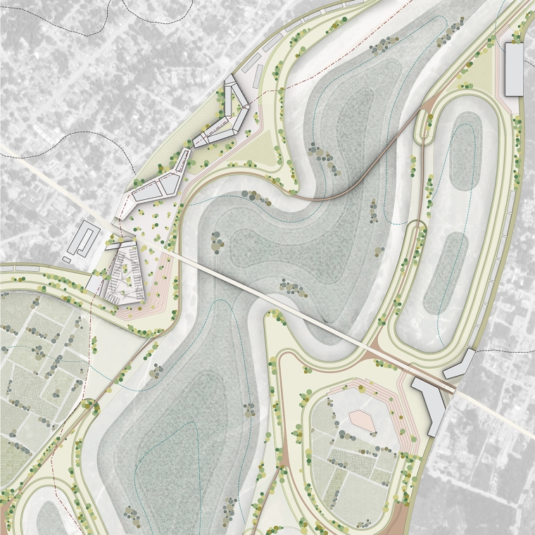 Zoom in plan for a portion of the riverbed
